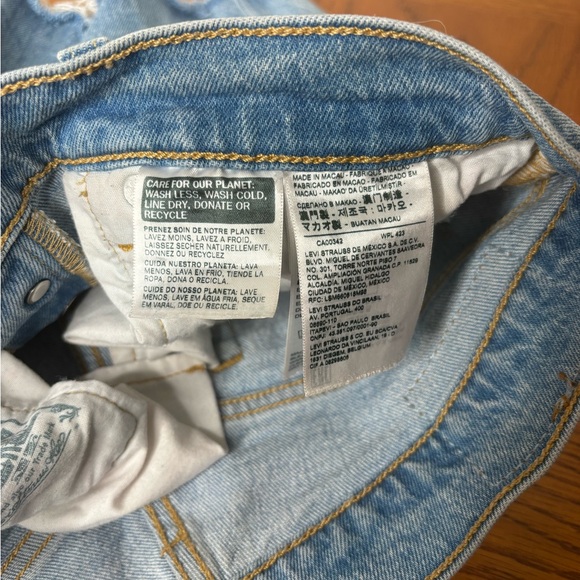 EUC 501 Levis shorts button fly Sz W26 - Picture 9 of 12